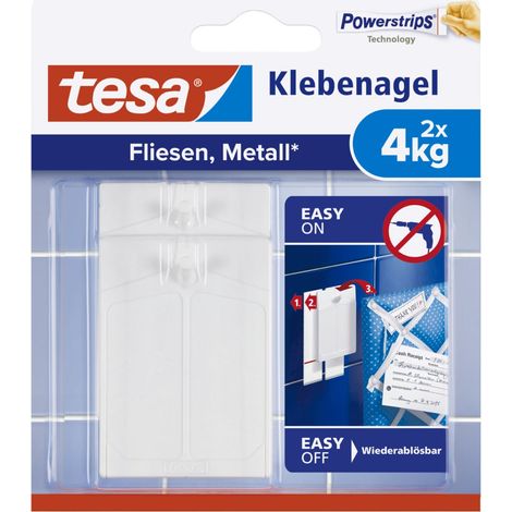 tesa Klebenagel Traglast 4 kg, 2 Stück Klebepads (1/3)