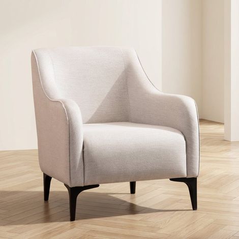 Modern Ländlicher Sessel aus beigem Stoff Belissimo (1/5)