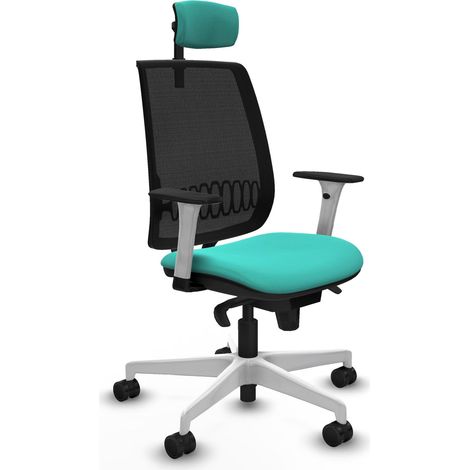 Silla de oficina piqueras y crespo Alares blanco reposacabezas ajustable (1/2)