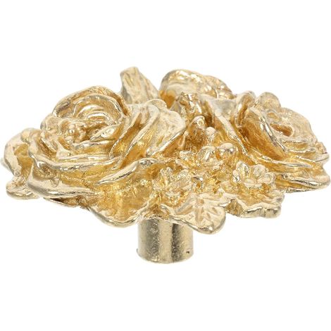 Bouton Meuble en Laiton Doré Vintage de Fleur Élégante, Poignée Robuste Design Pratique pour Armoires Cuisine et Commodes Classiques (1/5)