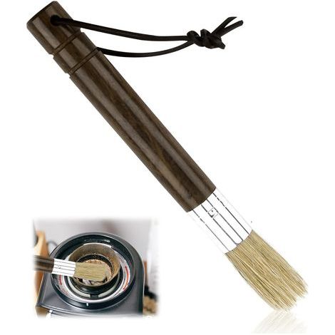 CCYKXA Barista Cleaning Brush for Coffee Grinder or Portafilter Accessory with Ebony Handle and Lanyard for Professional Baristas and Coffee Lovers (1/5)