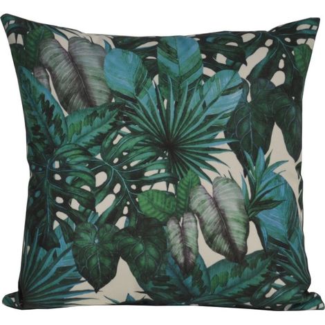 PROLOISIRS Coussin déhoussable exterieur décor Motif Imprimé jungle 45 x 45 cm