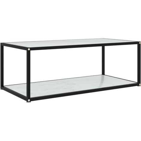 Table basse Blanc 100x50x35 cm Verre trempé vidaXL (1/5)