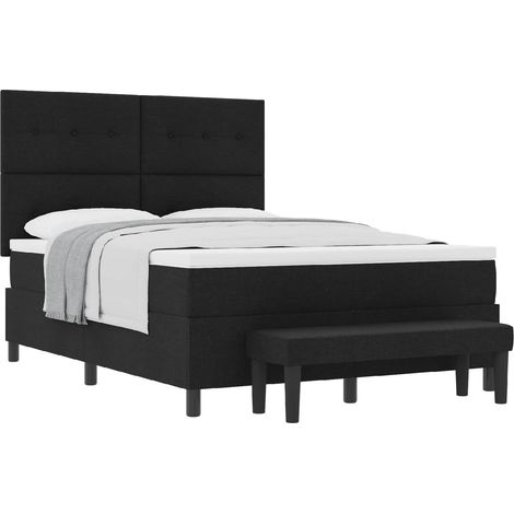 Maison Exclusive - Lit à ressorts avec tête de lit Noir 160 x 200 cm tissu