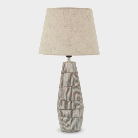 Lampada da tavolo in resina con paralume in tessuto Hanoi (1/5)