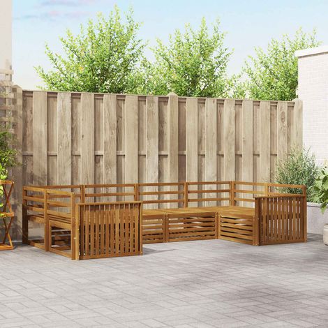 Sofagarnituren 6 pcs Natur Massivholz Akazie (1/5)