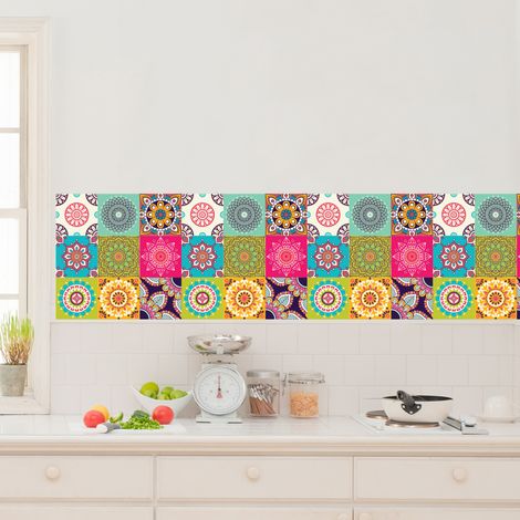 Stickers muraux - Sticker Mural Carrelage adhésif Cuisine Salle de Bain - 9 STICKERS CARRELAGES TANGO - 9stickers10x10cm (1/4)