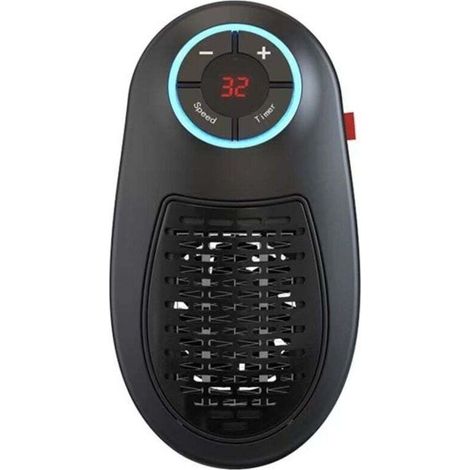 Chauffage de Bureau Intelligent à Souffleur de Chaleur avec Télécommande, Corps Chauffant PTC Semi-Conducteur Céramique, 500W 220V, Contrôle Numérique et Minuterie, Idéal pour Espace de Travail (1/5)
