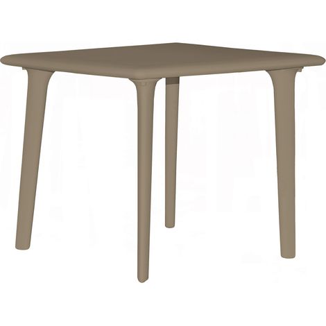 Mesa cuadrada 90x90 Dessa Resol plástico marrón (1/5)