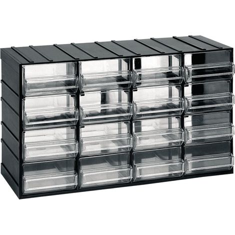 CASIER DE RANGEMENT OUTILS 16 TIROIRS EN PLASTIQUE TRANSPARENT C085/16 (1/5)