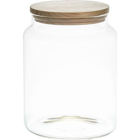 Barattolo di stoccaggio con coperchio in legno 2,4l (1/3)