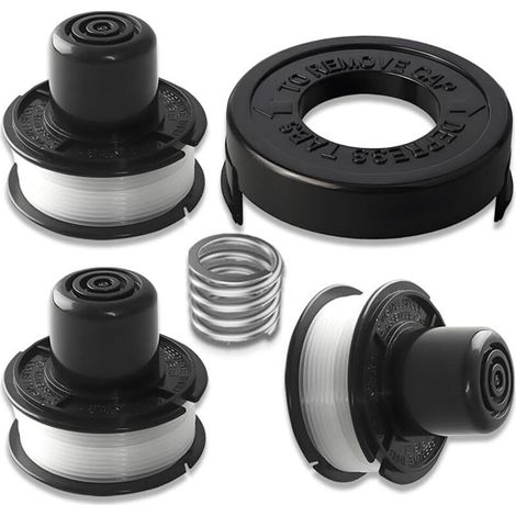 Bobines de rechange pour Black & Decker - Bobines pour débroussailleuse (3 bobines + 1 capuchon + 1 jeu de ressorts) (1/5)