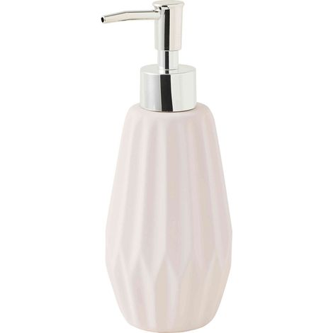 Distributeur de savon en céramique rose poudré (1/3)
