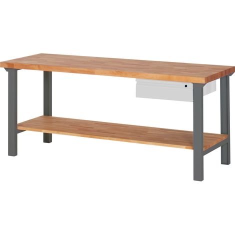 STIER Werkbank Premium mit 1 Schublade und Ablageboden BxTxH 2000x700x840mm