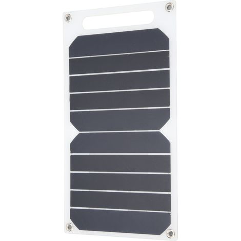 10-W-monokristallines Silizium-Solarpanel, IP65 wasserdicht, schlankes tragbares Solarladegerät mit Karabiner und Saugnapf. (1/5)