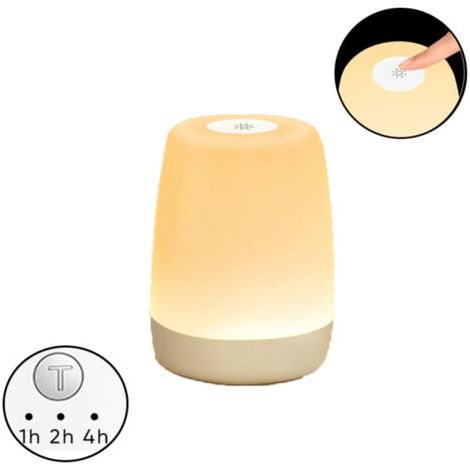 royaluxe-Lampe de chevet tactile LED pour chambre d'enfant et salon, intensité variable avec mode chaud et changement de couleur RVB 256, veilleuse rechargeable USB pour adultes avec minuterie (1/5)