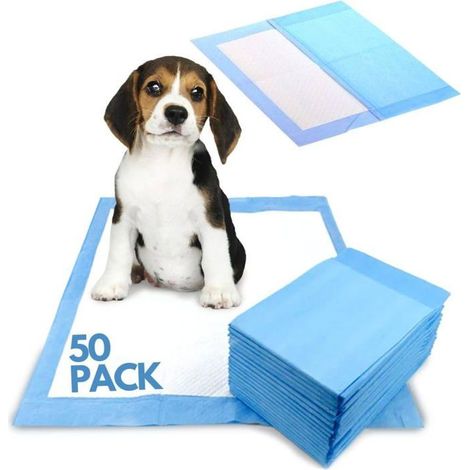 BelleRise - Lot de 50 alèses d'apprentissage pour chiots (60 x 60 cm) - Alèses multicouches ultra-absorbantes et anti-odeurs - Antidérapantes (1/5)