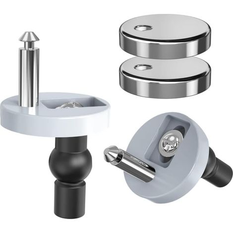 Due cerniere universali per sedile WC, chiusure a sgancio rapido per sedile WC, cerniere universali per WC con foro cieco. (1/5)