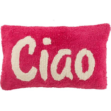 Cuscino 'Ciao' 30X50X15cm Rosa e bianco