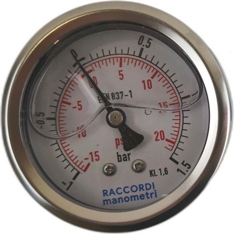 Manometro del vuoto posteriore (da -1 a 1,5 BAR) con filettatura da 1/4". (1/5)