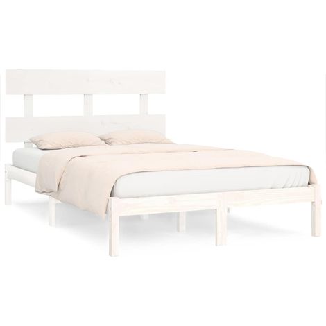 Maison Exclusive - Massivholzbett Weiß 200x200 cm (1/5)