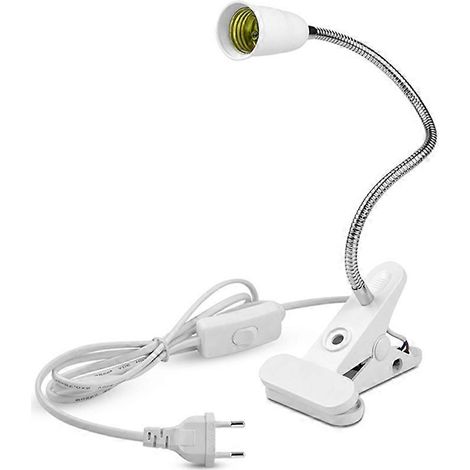 E27 lampe support EU alimentation adaptateur Flexible Bedside table Desk clips lampe base prise Con r Push (1/5)