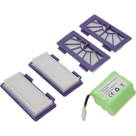 Kit de filtre pour batterie lithium 4500 mAh 7,2 V 17670 compatible avec les aspirateurs Neato XV11, XV12, XV14, XV15 et XV21 (batterie N707 et filtre N704 inclus). Accessoires inclus : (1/5)