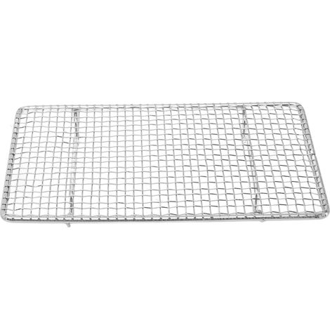 Grille de refroidissement pour la cuisson au four, en fil d'acier inoxydable, résistante aux hautes températures, idéale pour rôtir, griller et rôtir. Forme rectangulaire, 19,2 cm. (1/5)