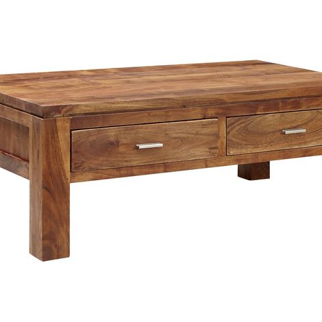 Couchtisch Akazie 110x60x40 golden honey lackiert SHAMAN 70 (1/4)