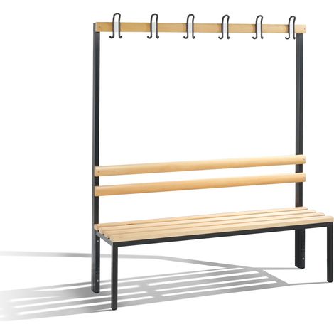 Garderobenbank 1-seitig H1650B1500T400mm schwarzgr C+P (1/5)