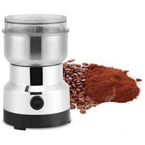 Ce moulin à café multifonctionnel est doté de lames en acier inoxydable et convient pour moudre les grains de café, les graines de lin, le poivre, les épices et bien plus encore. (1/3)