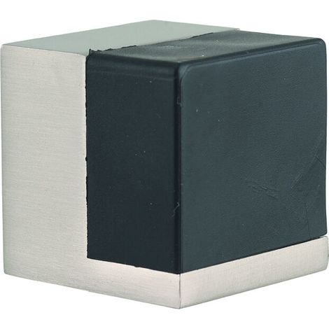 Butoir de porte cubique, corps inox, embout caoutchouc - (1/3)