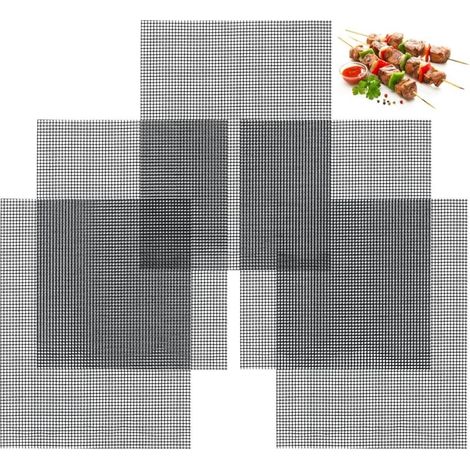 Tapis de Grill Réutilisable Antiadhésif – Lot de 5, Idéal pour Barbecue au Gaz, Cuisson et Baking (40 x 30 cm), Sans PTFE, Sans BPA, Conforme aux Normes Européennes (1/5)