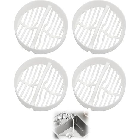 4Pcs Grille d'Aération Ronde en Plastique, Grille de Ventilation pour Armoire Plafond Mur Fenêtre Radiateur, Grille Aération Reglable et Vide Sanitaire Extérieur, Blanc (1/5)