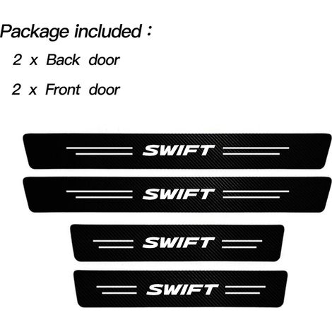 (4 pièces) Seuil de porte latéral autocollant en fibre de carbone anti-rayures et imperméable pour Suzuki Swift (1/3)