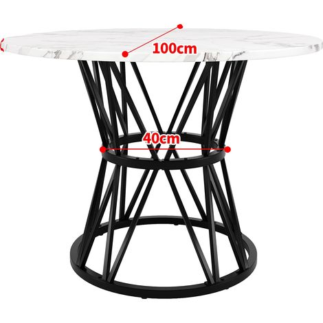 Mesa de comedor redonda para 4 personas, negra. (1/2)