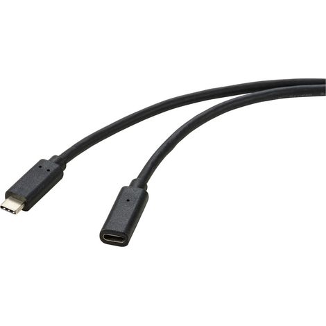 Renkforce USB-Kabel USB 3.2 Gen2 USB-C® Stecker, USB-C® Buchse 2.00 m Schwarz PVC-Mantel RF-4755222 (1/4)