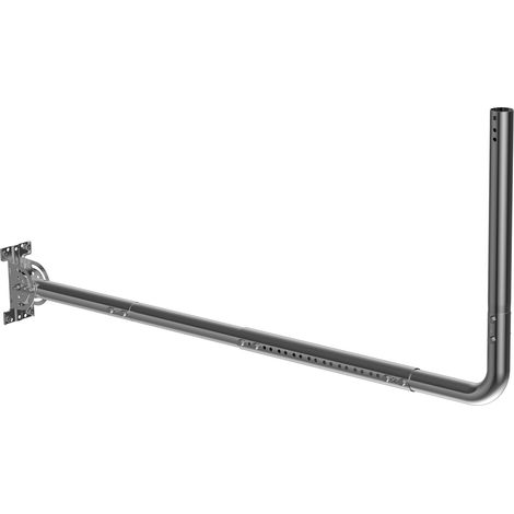 Antenna mount with adjustable length and height, suitable for long gutters and walls, equipped with 90° elbow, ideal for outdoor TV antennas (1/5)