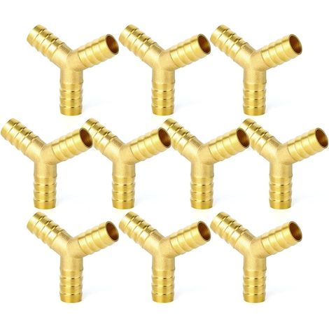 10 Pièces 6mm Barb de tuyau en laiton, 3 voies en forme de Y tuyau de raccordement Intersection/liquide/carburant/air (1/5)