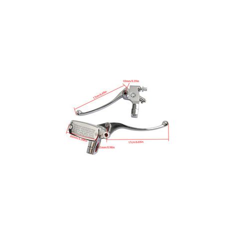 Levier d'embrayage gauche électroplaqué de 25 mm, frein de guidon, cylindre supérieur et maître-cylindre compatibles avec Honda CB400SF et Yamaha (1/5)