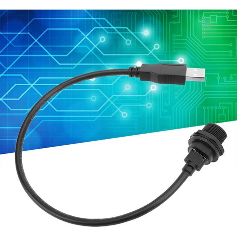 Connecteur USB étanche E10MC-TF-F/U2-AM, micro USB femelle/USB 2.0 mâle, câble de 1 m avec prise arrière. (1/5)