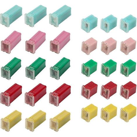 Kit de 30 fusibles automobiles assortis, kit de fusibles combinés bas et hauts en forme de boîte, pour voiture/camping-car/camion/moto/bateau (1/5)