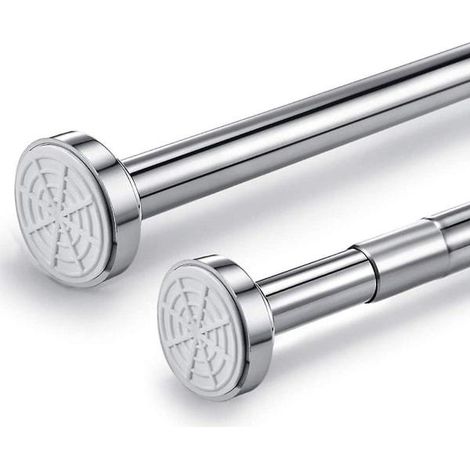 Tringle télescopique en acier inoxydable 45 cm-60 cm extensible, tringle à rideau de douche sans perçage, tige de serrage Réglable en tournant (1/5)