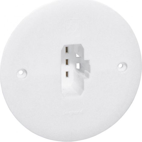 Couvercle DCL universel pour boîte applique – Prise DCL 2 pôles + terre – Montage sur boîtes rondes Legrand Batibox – LEG089594
