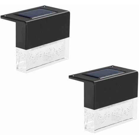 BUNTHAUS Lampes solaires de terrasse, lampes solaires à LED pour escaliers, clôtures, balustrades, terrasses, jardins, marches, super lumineuses 10 lumens, 2 modes d'éclairage, changement de couleur b (1/5)