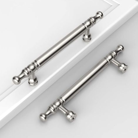 10 Stück Moderne Schrankgriffe 128mm Möbelgriffe für Kommode Küchenschränke Türgriffe mit Schrauben Silber