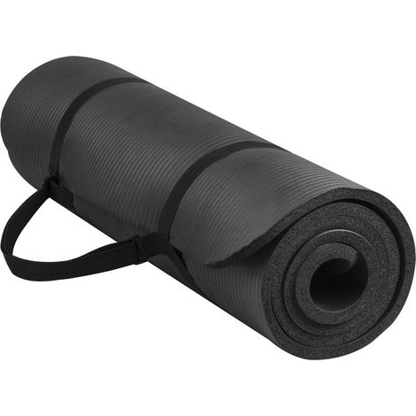 Tapis de yoga ultra épais haute densité avec sangle et bloc pour sport et bien être accessoire fitness (1/4)