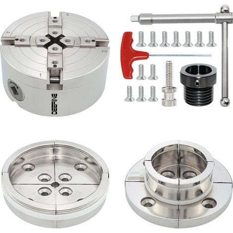 Mandrin de tour à bois,100mm 4 Mâchoires mandrin de tour centrage automatique M33 Avec adaptateur M18(2) (1/5)