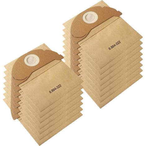15 sacchetti per aspirapolvere compatibili con Kärcher WD2, WD2 Premium, MV2, WD 2.200 a WD 2.550 A2004, A2054, A2099, sacchetti per aspirapolvere compatibili con Kärcher 6.904-322.0, sacchetti di car (1/5)