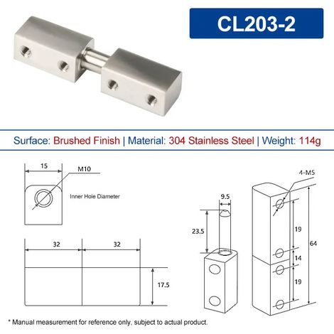 (CL203-2-BXG-LS-2PCS) Charnière détachable mère-enfant pour porte de boîte de distribution d'armoires industrielles, axe de charnière en alliage de zinc (1/5)